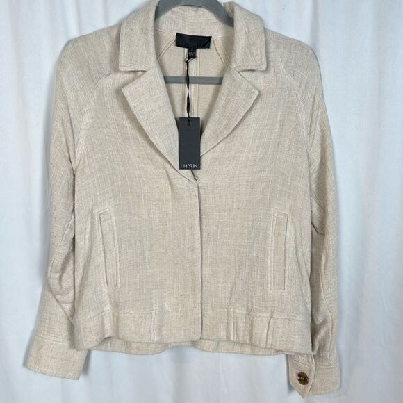 NWT Greylin Roca Relaxed Oatmeal Linen Jacket Size Small - Picture 5 of 12